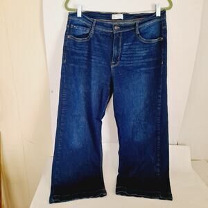 Curve Appeal Jeans Cropped Denim Flare 5 Pocket Stretch 34" by 25" Crop Bell